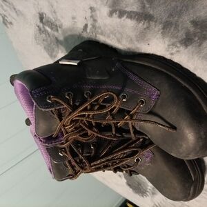 Black and Purple Hiking Boots